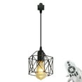 thumbnail image 1 of FSLiving Adjustable Height H-Type Track Lighting with Black Metal Hollow Shade Smart Edison Bulb 2200K-6500K Track Mount Pendant Light Timer for Dinning Table,Customizable - 1 Light, 1 of 7