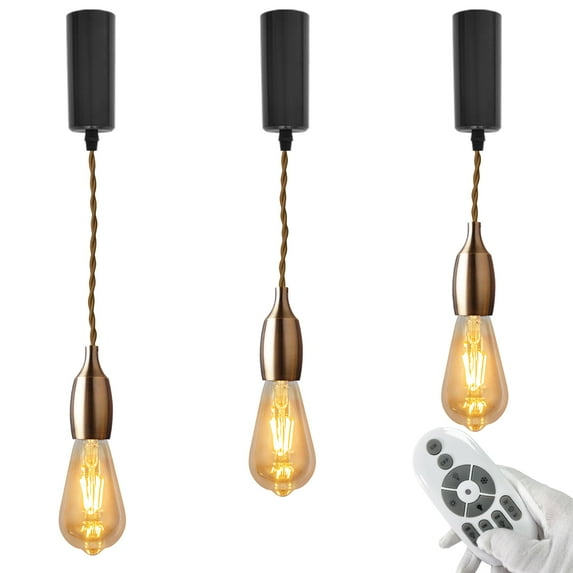 FSLiving Adjustable Height H Type Track Lighting Bronze Track Light Heads 5Ft Industrial Stytle with Smart Edison Bulbs,2200K-6500K Track Mount,Timer Decorate for Dinning Sloped Ceiling - Set of 3