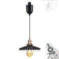 thumbnail image 1 of FSLiving Adjustable Height H-Type Track Lighting with Ceramic Marble Black Shade Smart Edison Bulb 2200K-6500K Track Mount Pendant Light Timer for Dinning Table,Customizable - 1 Light, 1 of 9