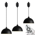 thumbnail image 1 of FSLiving Adjustable Height H Type Track Lighting Vintage Black Dome Lamp 4Ft Industrial Smart Edison Bulbs 2200K-6500K Track Mount Pendant Light Timer for Dinning Table (White Lining) - Set of 3, 1 of 8