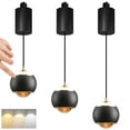 thumbnail image 1 of FSLiving Adjustable Height H-Type Track Pendant Light Touch Control Dimmer Retractable Lift Track Dimmable LED Indoor Island Light Accent 3 Colors Globe UP-Downlight Lamp, Matte Black, 3 Lights, 1 of 9