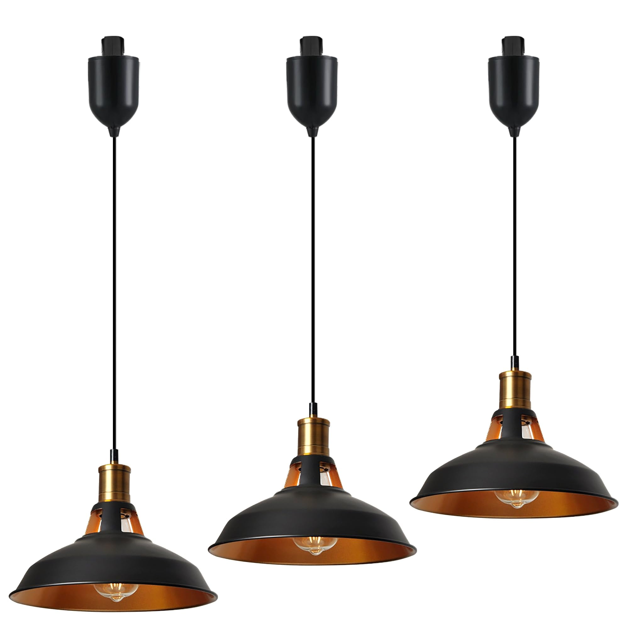 FSLiving Adjustable Height Halo Track Lighting Pendants, 4 Ft Cord, H