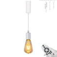 thumbnail image 1 of FSLiving Adjustable Height Halo Track Lighting Pendants,5Ft Cord,H-Type Track Pendant Light White with Retro Track Light Heads E26 Smart LED Edison Bulbs Track Mount for Kitchen Island - 1 Light, 1 of 7