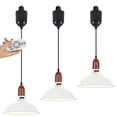 thumbnail image 1 of FSLiving Adjustable Height Juno Track Lighting Pendants, J-Type Track Pendant Light with Macaron White,E26 Smart 7W LED Bulbs Track Mount Pendant Light Ornament for Bar Island 3 Lights, 4 Ft Cord, 1 of 9