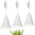 FSLiving Adjustable Height JType Track Light Pendants White Iron Cone