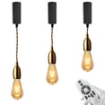 thumbnail image 1 of FSLiving Adjustable Height J Type Track Lighting Gold Bronze Track Light Heads Industrial Stytle with Smart Edison Bulbs,2200K-6500K Track Mount,Timer Decorate for Dinning Sloped Ceiling - Set of 3, 1 of 7