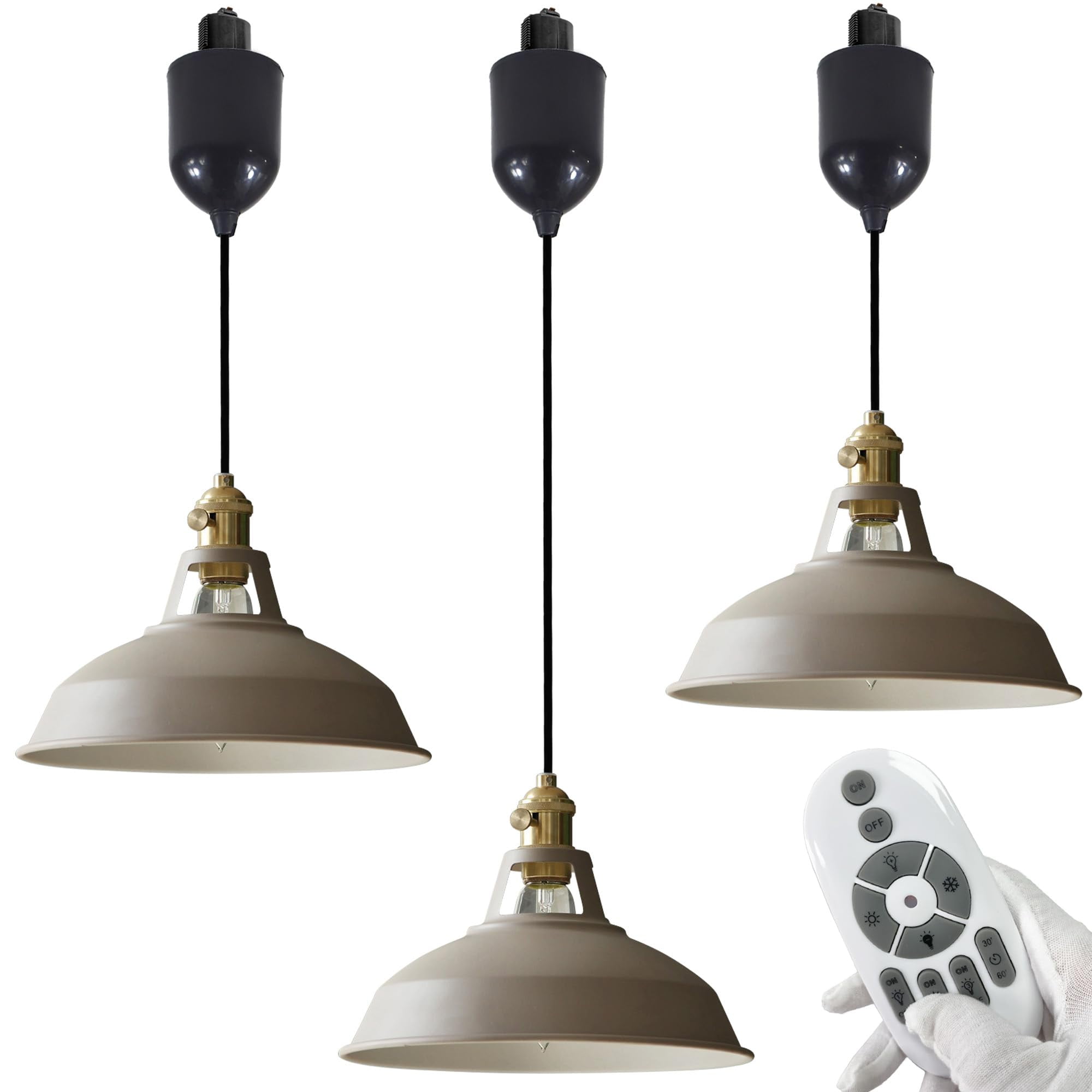 FSLiving Adjustable Height J Type Track Lighting Pendants Industrial