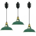 thumbnail image 1 of FSLiving Adjustable Height Juno Track Lighting Pendants, 4 Ft Cord, J-Type Track Pendant Lights Blackish Green Shade, E26 Socket Track Mount for Bar Island 3 Lights, 1 of 7