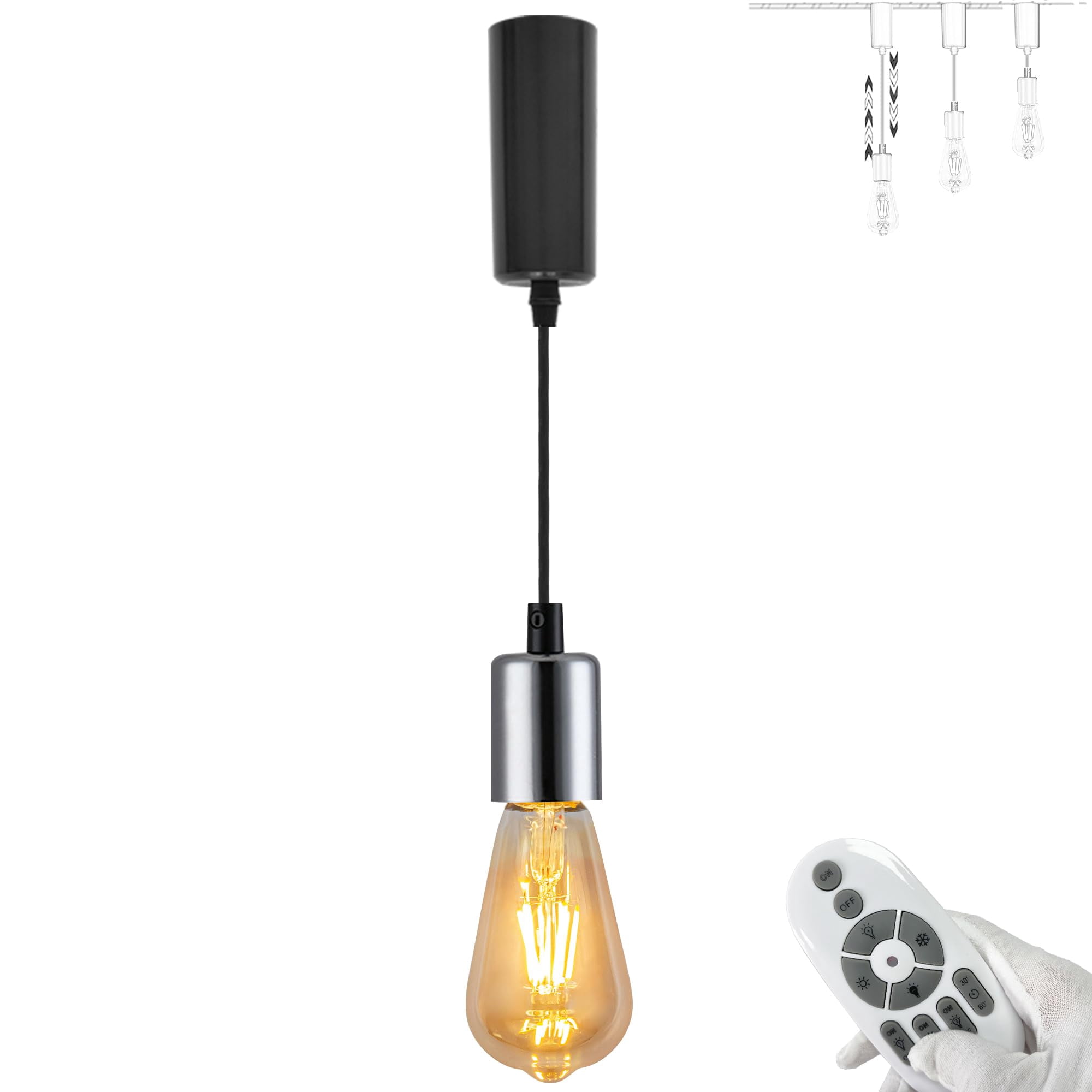 FSLiving Adjustable Height Juno Track Lighting Pendants,5Ft Cord,H-Type ...