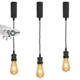 thumbnail image 1 of FSLiving Adjustable Height Remote Control H-Type Track Pendangt Light with E26 Matte Black Socket Retro Decoration Industrial Factory Lamp Dimmable Color Changing for Kitchen,Customizable - 3 Lights, 1 of 8