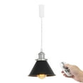 thumbnail image 1 of FSLiving Adjustable Height Remote Control J-Type Track Pendangt Light with E26 Silver Socket Retro Decoration Industrial Factory Black Lamp Dimmable Color Changing for Kitchen,Customizable - 1 Light, 1 of 9