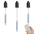 thumbnail image 1 of FSLiving Adjustable Height Track Pendnat Light J-Type Retractable Lift Track Pendnat Light by Remote Control with Stepless Dimming Indoor Island Light Adjustable Wire Straight Lamp,Blue - Set of 3, 1 of 8