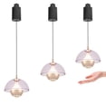 thumbnail image 1 of FSLiving Adjustable Height Track Pendnat Light J-Type Retractable Lift Track Pendnat Light Touchless Power Control Stepless Dimming Indoor Island Light Adjustable Wire Lamp,Purple - 3 Pack, 1 of 9
