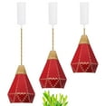 thumbnail image 1 of FSLiving Adjustable Wire Length Full Spectrum 10W LED Plant Grow Light H-Type Track Lighting Pendant Hemp Rope Nordic Wood, Perforated Red Halo Track Light for Indoor Plant Kitchen, Customizable, 1 of 9