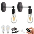 thumbnail image 1 of FSLiving Battery Operated Wall Lamp Industrial Black Rotatable Wall Sconces Vintage Wall Lighting Fixtures for Living Room Bedroom Hallway,Rechargeable - 2 Packs(3000K Warm White ), 1 of 6