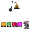 thumbnail image 1 of FSLiving Battery Operated wall Sconces 55 Lumens LED Remote Control Dimmable Timing Cordless Vintage Copper Metal Adjustable Arm Light Fixtures for Entrance Bedroom Nightstand - 1 Light, 1 of 7