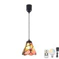 thumbnail image 1 of FSLiving Battery Rechargeable Operated Pendant Light with Remote,Tiffany Hanging Light with Lake Pink Glass Shade,Adjustable Height RGB Color,Timer,Dimmable Lamp for Corner Decor - 1 Light, 1 of 7