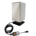 thumbnail image 1 of FSLiving Bedside Lamp with Timer Plug in Desk Lamp for Bedroom Wood Decor Nightstand Lamp with Square Flaxen Fabric Shade for Living Room,Dorm,Home Office - Bulb Not Included - 1 Pack, 1 of 7