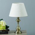 thumbnail image 1 of FSLiving Bedside Table Lamp with Beige Cloth Shade UL Button Switch Cord Slip UNO Fitter E26 Aeneous Iron Base Nightstand Desk Lamp Table Light Bulbs Not Included, 1 of 7