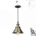 thumbnail image 1 of FSLiving Compatible E26 Socket Can Recessed Mounted Instant ON Pendant Light Industrial Bronze Lampshade Nordic Style Adjustable Height Remote Control Smart Edison LED Bulbs for Dining Room, 1 of 9