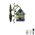 thumbnail image 1 of FSLiving Cordless Wall Sconces with Rechargeable Battery Operated LED RGB Bulb,Vintage Tiffany Colorful Glass Shade Remote Control Dimmable Timing Nightstand Lamp for Loft Entrance - 1 Light, 1 of 7
