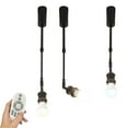 thumbnail image 1 of FSLiving DIY Remote Control Track Spotlight Industrial Look Black Pendant Light H-Type Track Dimmable Light with Telescoping Rod Adjustable Gimbaled Lamp-Post Decorate for Shop Kitchen - Set of 3, 1 of 9