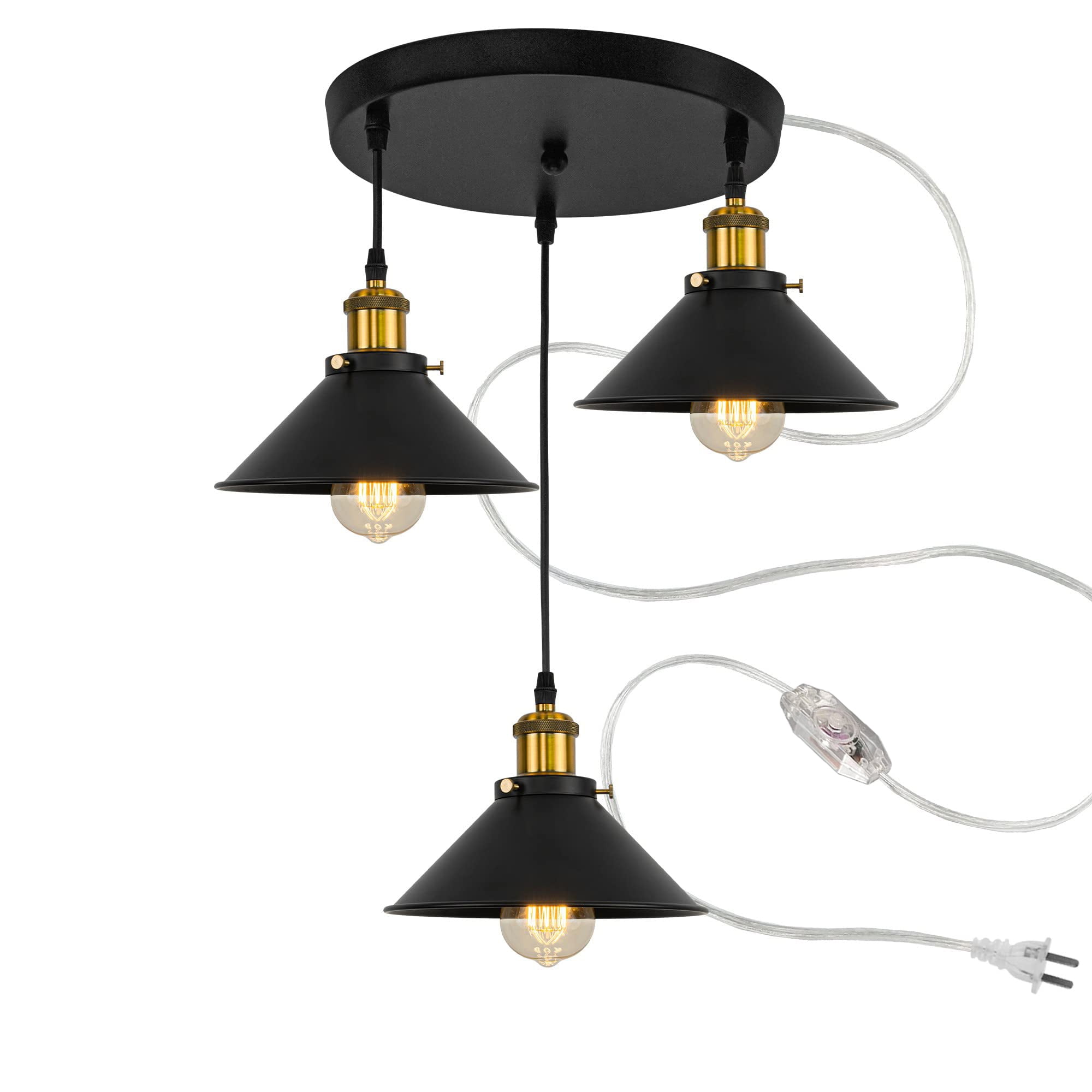 FSLiving Dimmable Chandelier No Wiring Needed Close to Ceiling Lights