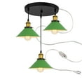 thumbnail image 1 of FSLiving Dimmable Chandelier No Wiring Needed Close to Ceiling Lights Fixtures with 3 Pendant Lights with 15ft Plug-in Cord Macaron Green for Living Room Bedroom Kitchen Island - 1 Set, 1 of 8