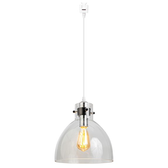 FSLiving Dimmable J Type Track Light Pendants Retro Lighting Industrial Light Fixtures Remote Control 10" Clear Glass 3.2 Ft, Track Mount Industrial Style for Barn Kitchen Island Customizable