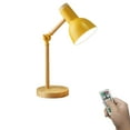 thumbnail image 1 of FSLiving Dimmable Timing Table Lamp 100 Lumens LED Remote Control Battery Run Cordless Macaron Yellow Shade Wooden Base Nightstand Desk Lamp for Study Reading Bedroom,Battery Not Included - 1 Pack, 1 of 7