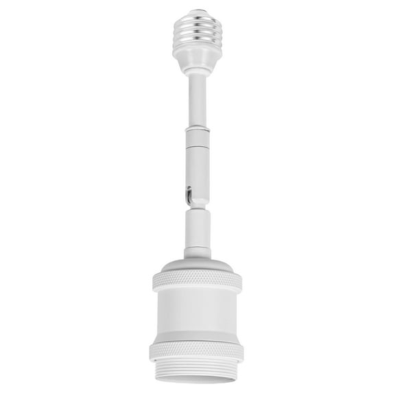 FSLiving E26 to E26 Screw-in White Extender, E27/E26 Light Socket Extension,Thread Lamp Holder Adapter with Shade Rings, Flexibly Lamp-post DIY Decorative for Torchiere Ceiling Table Wall Sconce