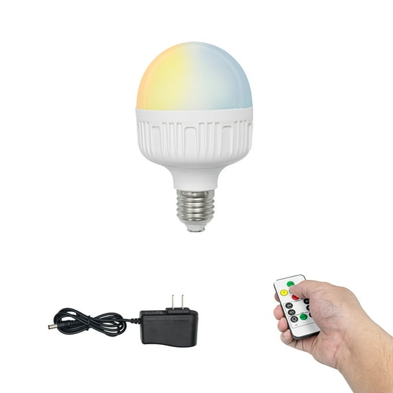 FSLiving FSLiving 5W LED RGB Light Bulbs,E26 Base Replacement Bulb with Remote Control,Rechargeable Bulb,Indoor Color Changing Bulbs for Party,Halloween,Christmas,Background - 1 Pack
