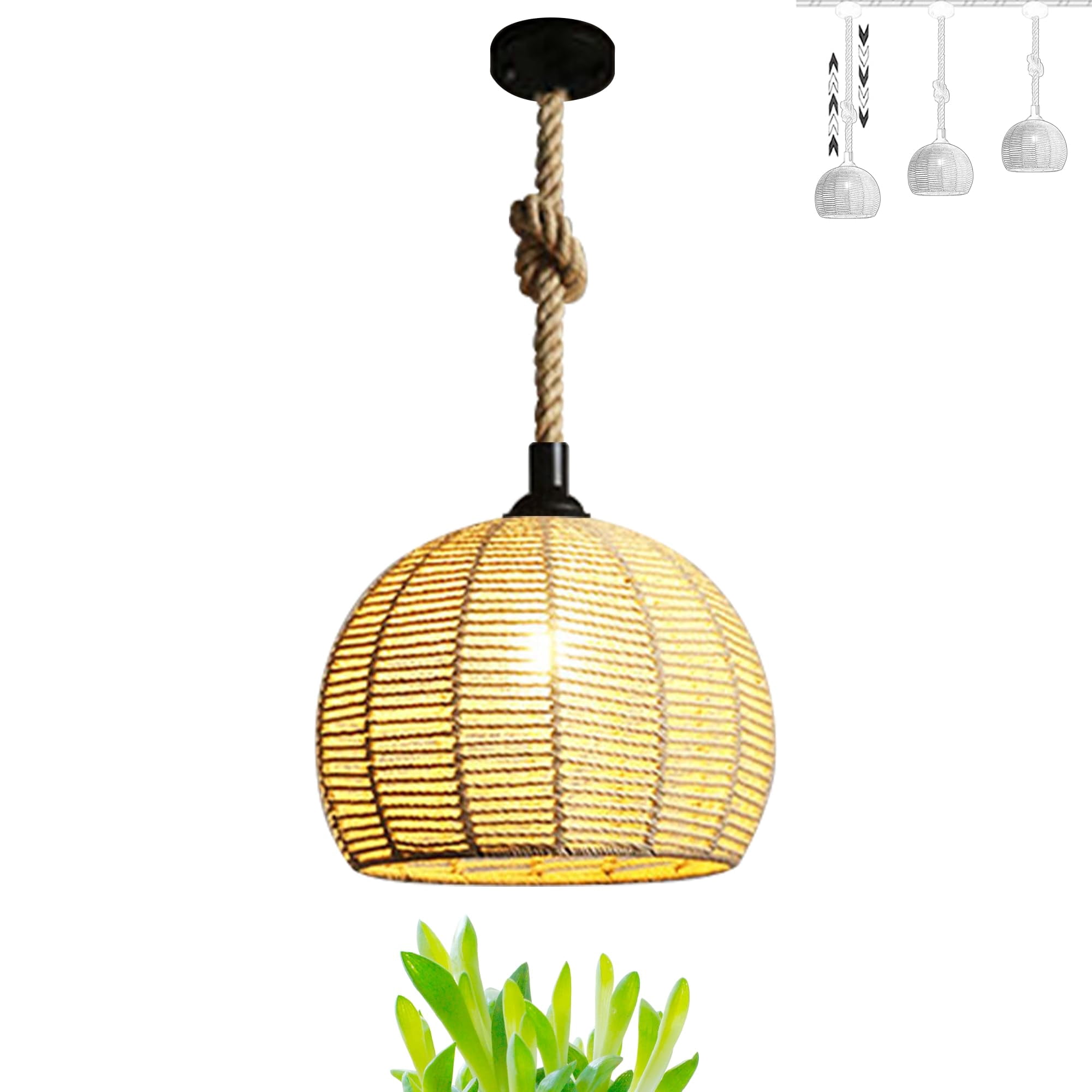 FSLiving Full Spectrum 15W LED Plant Grow Light Hanging Swag Pendant ...