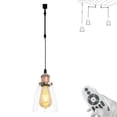 thumbnail image 1 of FSLiving Gimbaled LED Track Pendant Light,Adjustable Height Juno Track Lighting,Retro Red Bronze Socket&Clear Glass Shade, Remote Control with E26 Smart LED Edison Bulb for Vaulted Ceiling -1 Light, 1 of 9