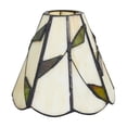 thumbnail image 1 of FSLiving Green Leaf Pattern Beige Glass Handmade Lampshade For Wall Sconce Pendant Light Hanging Lamp Replacement Modern Design - 1 Pack, 1 of 7