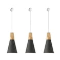 thumbnail image 1 of FSLiving H-Style Track Mount Pendant Fixture Scandinavian Style Pendant Lights for Kitchen Hanging Lamp Modern Wood and Aluminium Light Customizable,Grey - 3 Lights, 1 of 6