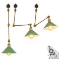 thumbnail image 1 of FSLiving H Type Track Lighting, Adjustable Ceiling Lighting Remote Control with Dimmable Color Changing Smart LED Edison Bulbs DIY Ceiling Spotlight H Track Mounted, Macaron Green - Set of 3, 1 of 9