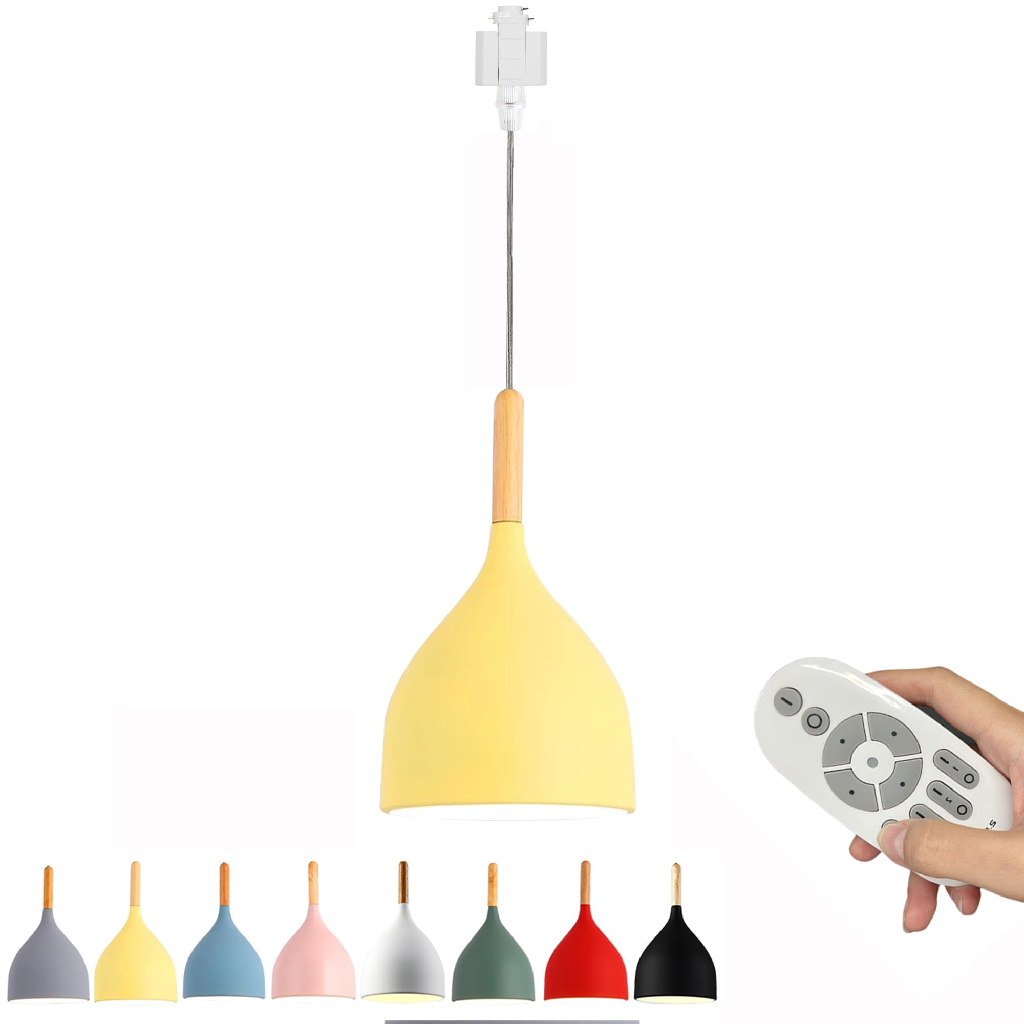 FSLiving H-Type Track Lighting Pendant Restaurant Wood Socket Light 2 ...