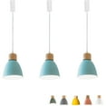 thumbnail image 1 of FSLiving H-Type Track Lights,Adjustable Wire Lamp,Modern Pendant Lighting Fixtures w/ Macaron Aluminum Shade for Kitchen Island,Bulb Not Included - Blue, 1 of 7