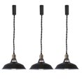 thumbnail image 1 of FSLiving H-Type Track Lights,Adjustable Wire Length Freely,Modern Pendant Lighting Fixtures w/ Macaron Black Metal Shade for Kitchen Island,Track and Bulb Not Included - 3 Pack, 1 of 10