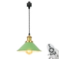 thumbnail image 1 of FSLiving H-Type Track Pendant Light with 3.2 ft Cord Antique Brass Socket Vintage Green Shade Nordic Style Pendant Lamp Track Lighting with Smart Edison Bulbs Timer for Kitchen Island, 1 of 9