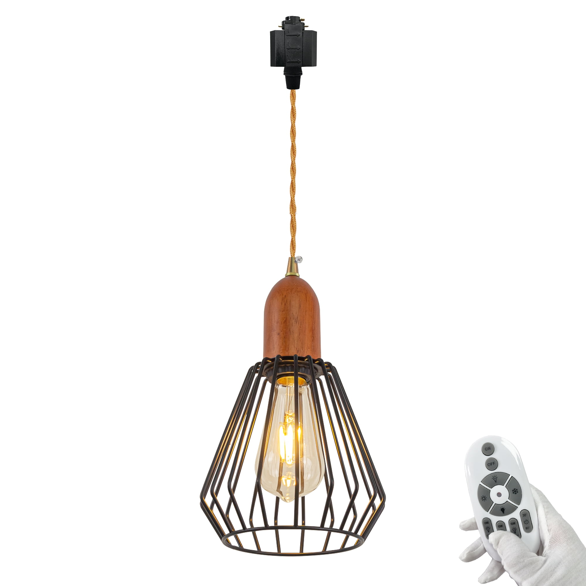 FSLiving HType Track Pendant Light with Black Plating Finished Iron