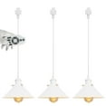thumbnail image 1 of FSLiving H-Type Track Pendant Light with White Metal Cone Shade Nordic Style Industrial Factory Pendant Lamp Track Lighting with Smart Edison Bulbs Timer for Kitchen Island,Customizable - Set of 3, 1 of 8