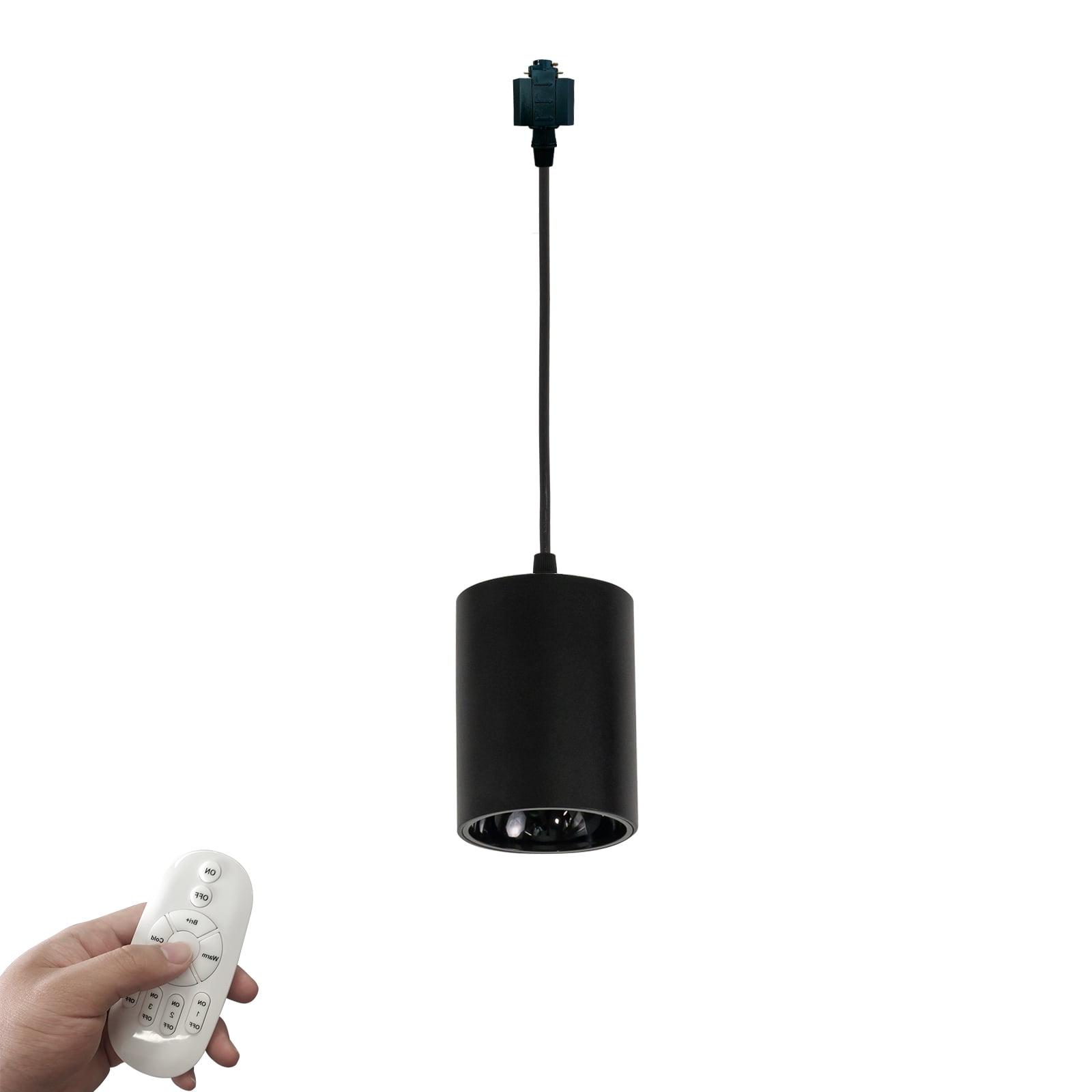 Fsliving H Type Tracking Light Stepless Dimming Remote Controlled 4 Color Temperatures 3.2 ft Cord 7W LED Spot Light Vintage Track Lighting Black