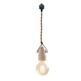 thumbnail image 1 of FSLiving H-type Pendant Light Fixture White E26 Ceramic Base with Brown Twisted Cord Mini Retro Design for Entryway Dorm Loft Corridor Living Room, Customizable (No Bulb, No Ceiling Track) - 1 Light, 1 of 7