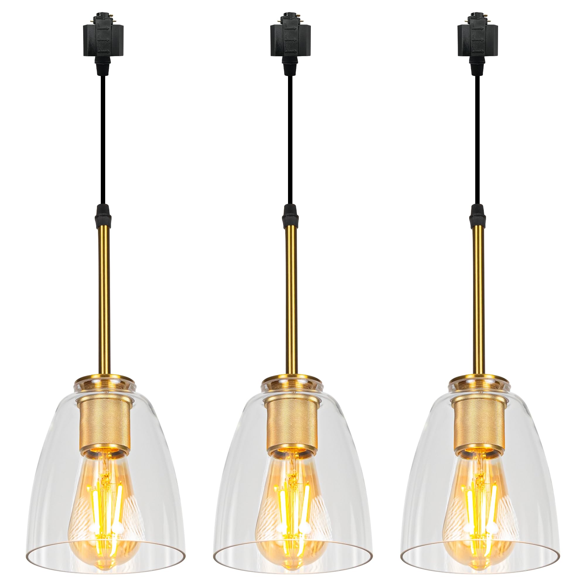 FSLiving Halo Track Lighting Pendants, 3.2 Ft, Dimmable H-Type Track ...