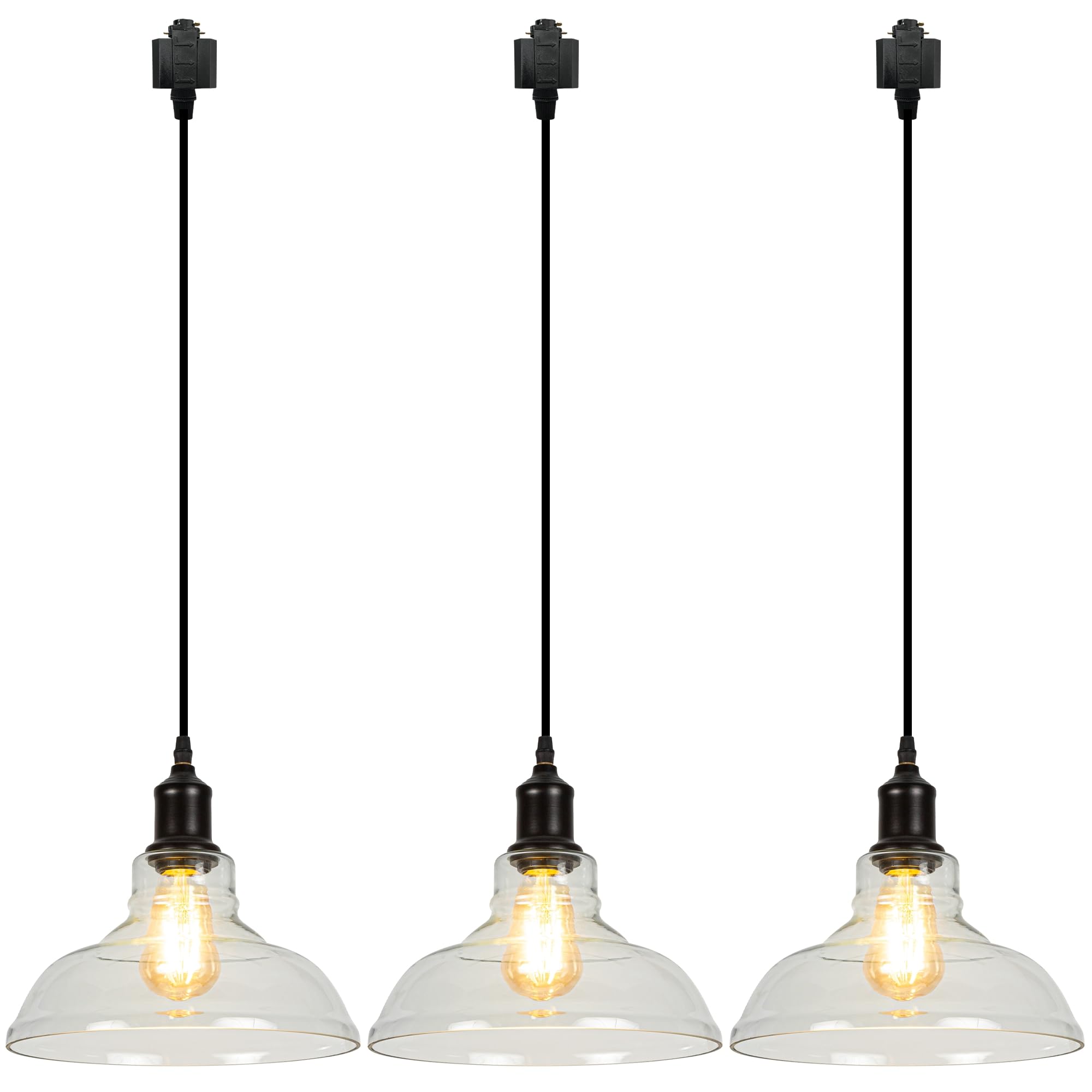 FSLiving Halo Track Lighting Pendants, 3.2 Ft, Dimmable H-Type Track ...