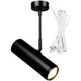 thumbnail image 1 of FSLiving High Accent 5W LED Spotlight Black Barrel Decorative Light Stage Spotlights Adjustable Up and Down Pendant Lighting 5.9ft Cord for Loft Gallery Exhibition, 1 of 3