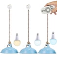 thumbnail image 1 of FSLiving Iron J-Type Track Pendant Lighting with Cord Total Length 2FT Customizable Macaron Blue Shade Smart Group Control with Stepless Dimming for Living Room-1 Light, 1 of 9