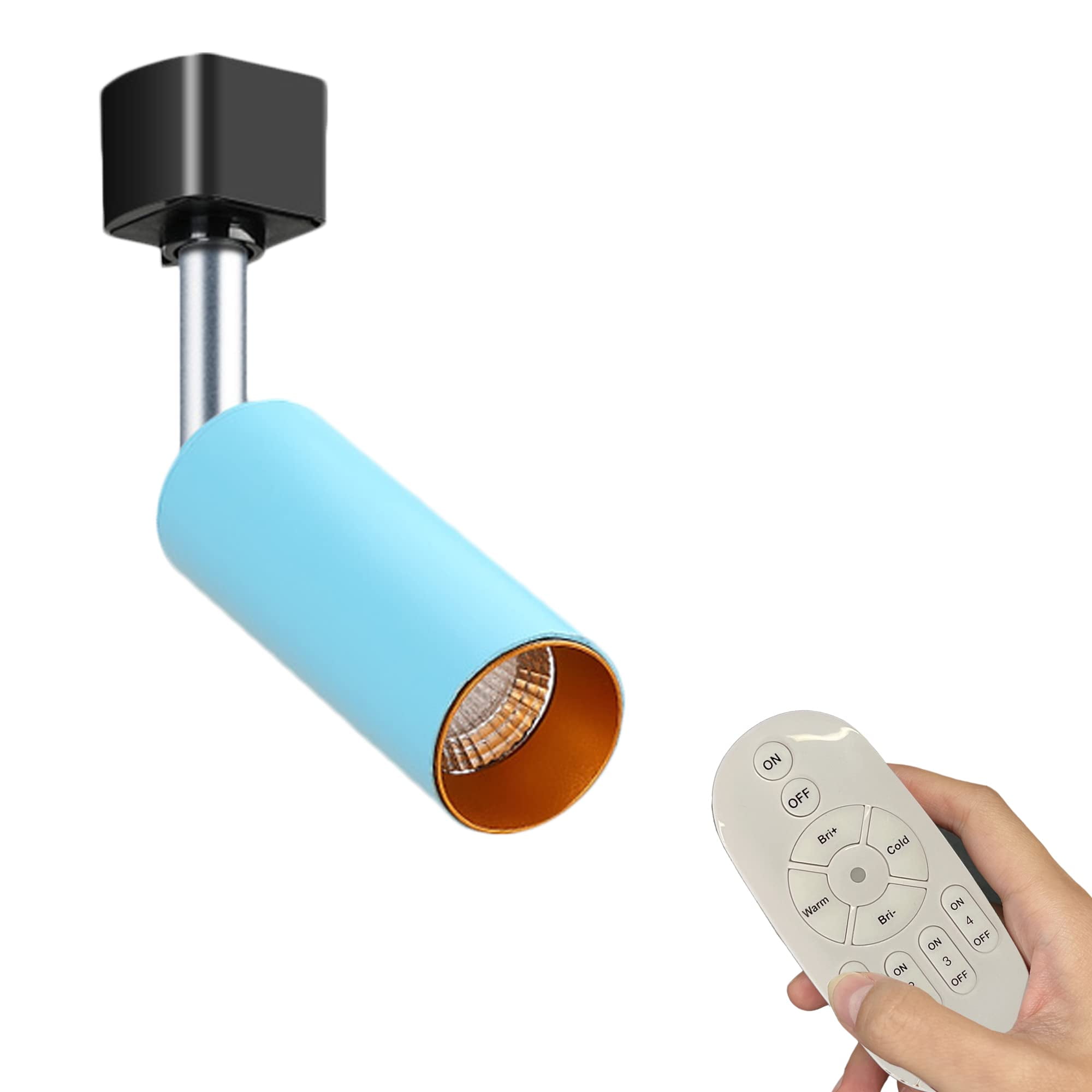 FSLiving J Type Track Lighting Heads,Blue Macaron Finished LED Ceiling